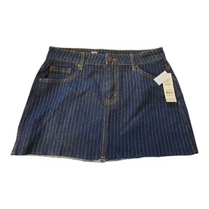 NWT No Boundaries Striped Denim Mini Skirt XS 0-2 Midrise